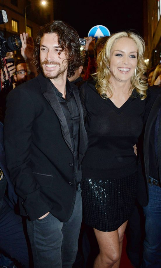 Sharon Stone And Martin Mica At Milan Fashion Week SS13