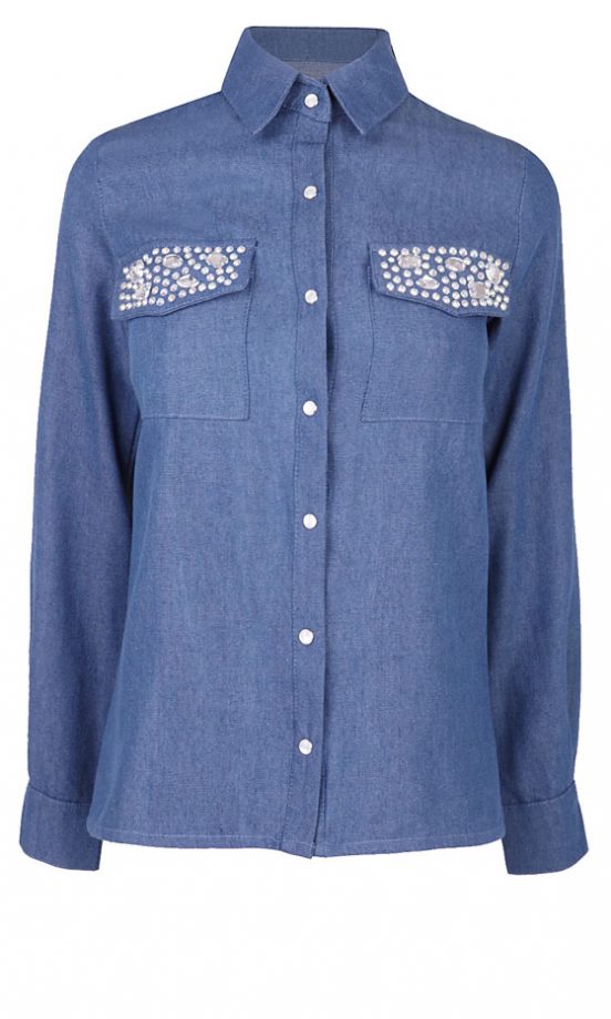 Fashion Union Denim Studded Shirt, £22