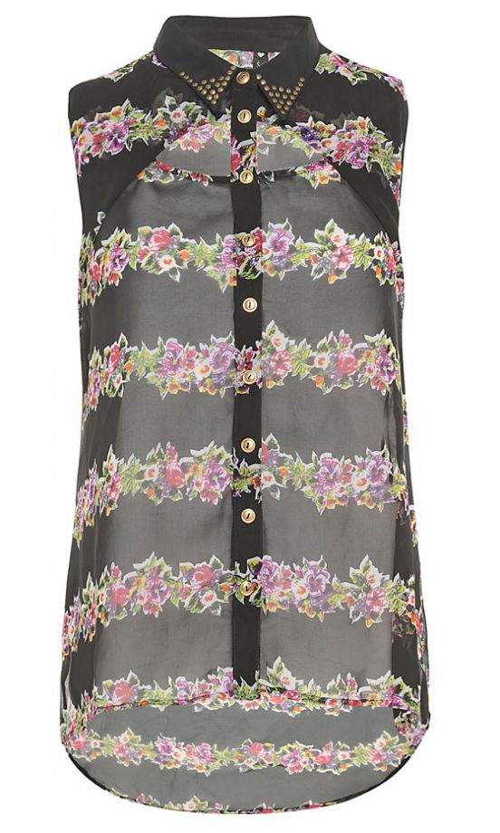 Fashion Union Black Floral Print Blouse, £15