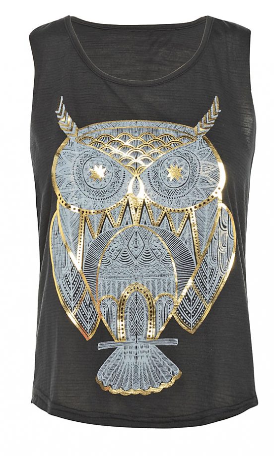 Fashion Union Owl Print Vest, £8