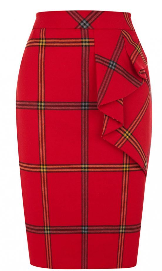 Karen Millen Graphic Check Skirt, £110