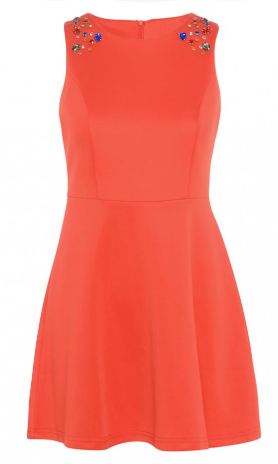 Fashion Union Red Jewelled Dress, £25