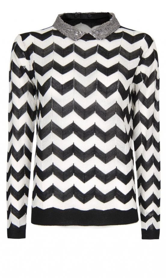Mango Sequin Collar Knit Jumper, £39.99