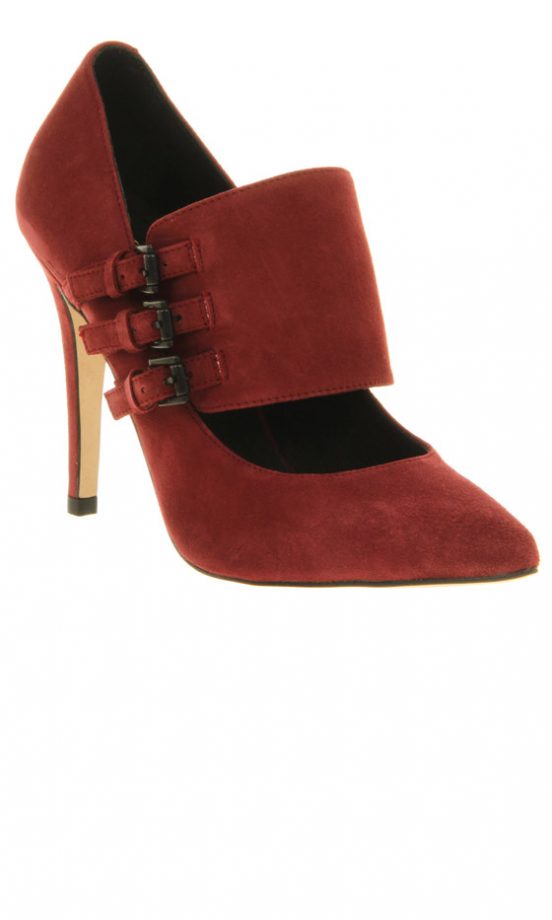 Office Burgandy Buckle Heels, £68