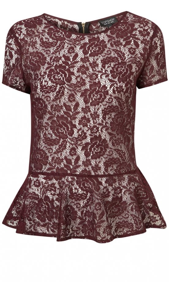 Topshop Lace Peplum Top, £36