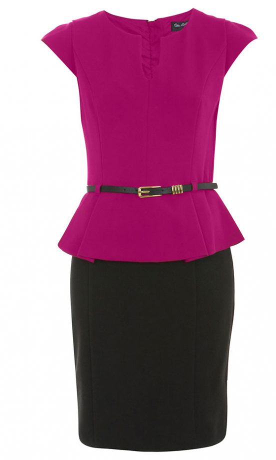Miss Selfridge Colour Block Peplum Dress, £45