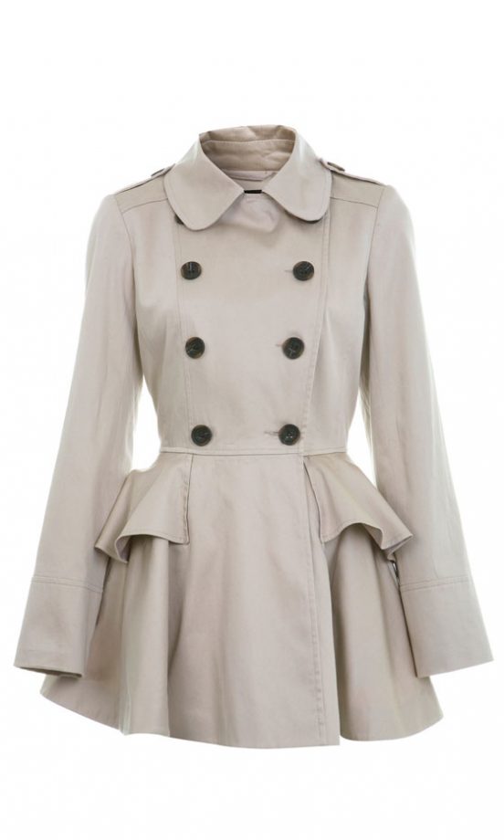 Miss Selfridge Peplum Mac, £65