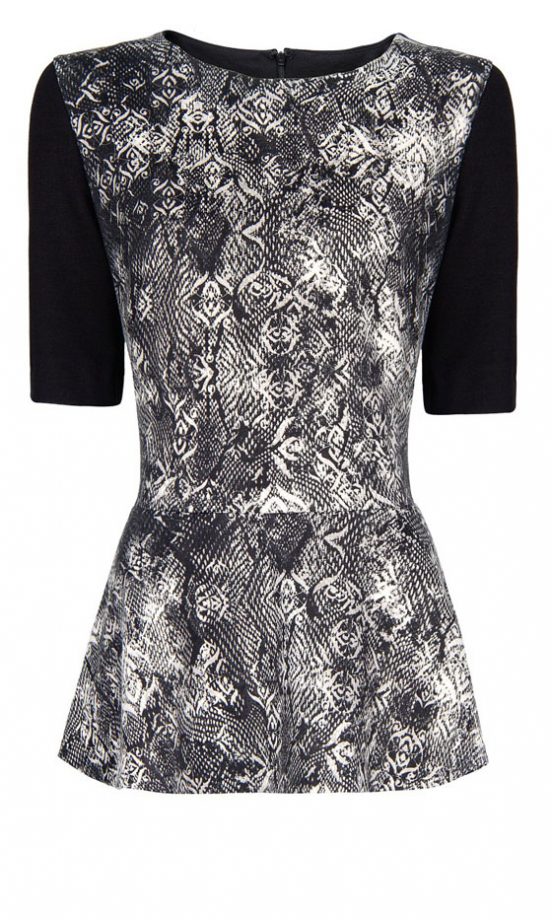 Mango Printed Peplum Blouse, £29.99