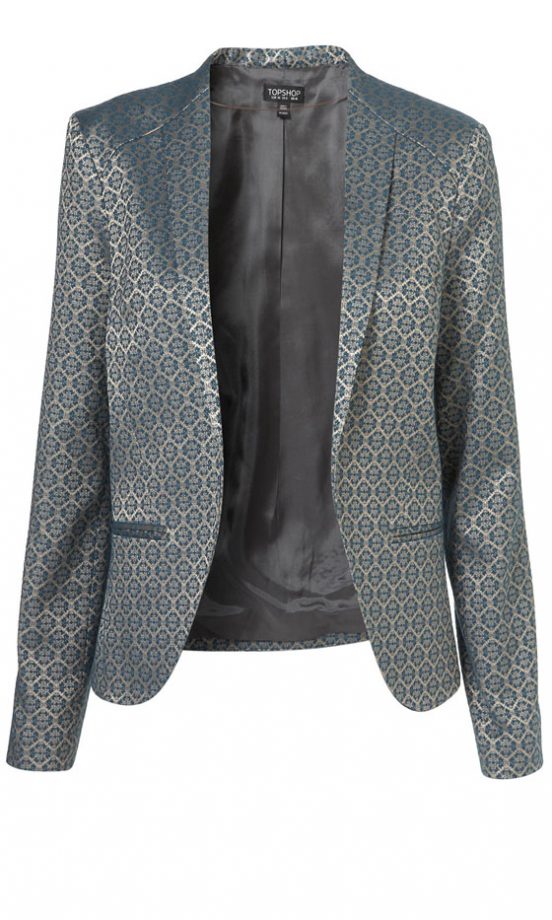 Topshop Jacquard Collarless Jacket, £70