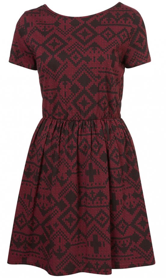 Topshop Fairisle Print Skater Dress, £26