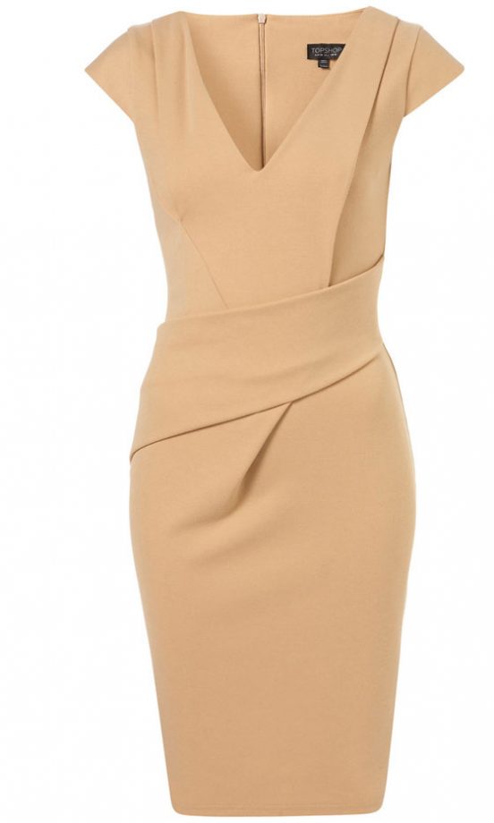 Topshop V Neck Ponte Pencil Dress, £46
