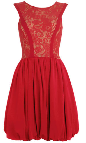 Gorgeous Couture Red Lace Dress