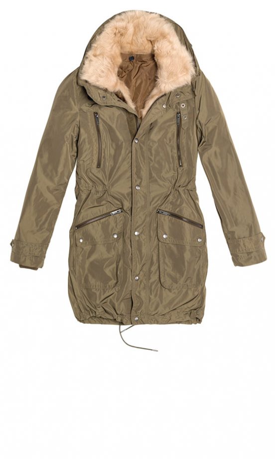 Zara AW12 Faux Fur Lined Parka Coat