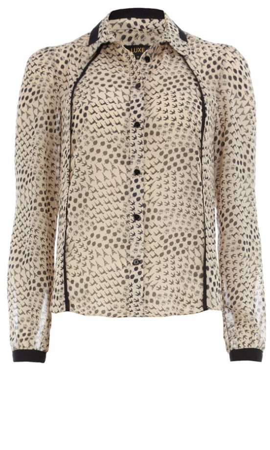 Dorothy Perkins Cream Print Shirt, £28