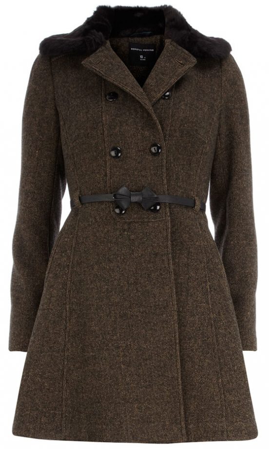 Dorothy Perkins Fur Trim Coat, £69