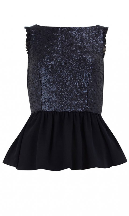 Dorothy Perkins Navy Sequin Top, £32