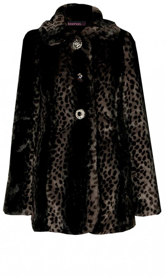 Boohoo Boutique Bria Leopard Short Faux Fur Coat, £70