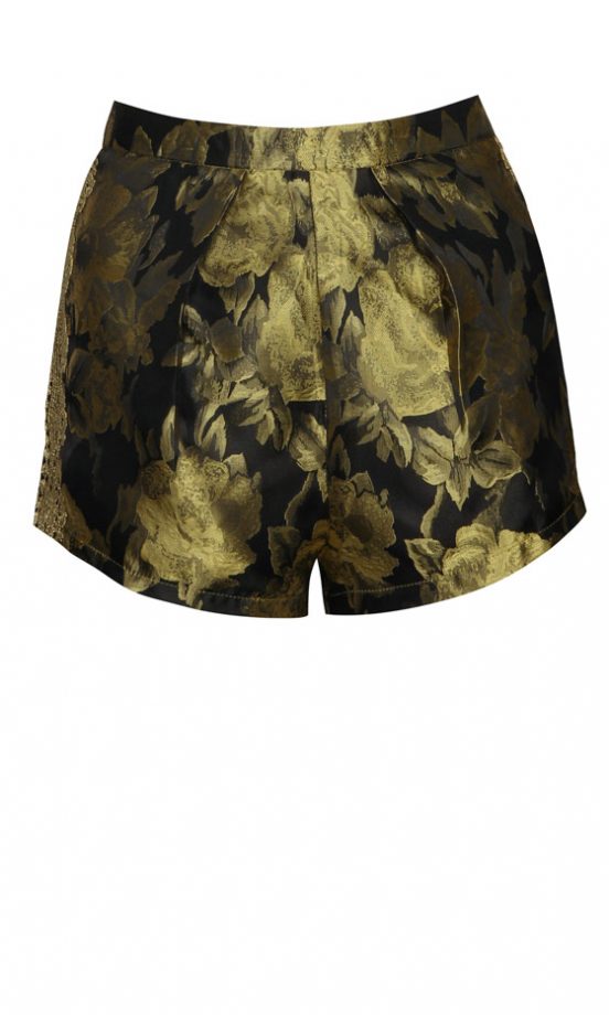 Boohoo Boutique Ethel Gold Floral Shorts, £25