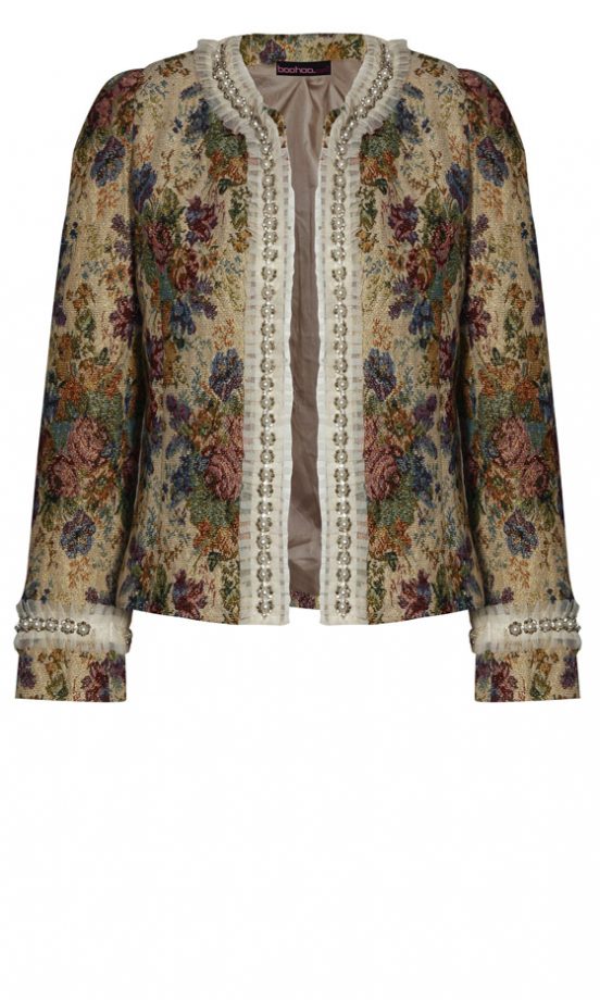 Boohoo Boutique Grace Tapestry Trim Trophy Jacket, £45