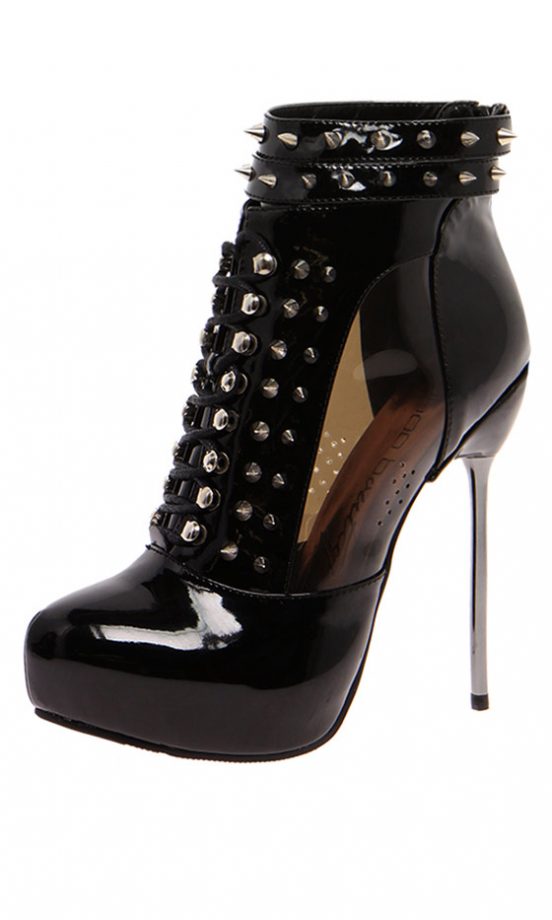 Boohoo Boutique Heidi Black Patent Perspex Ankle Boot, £55