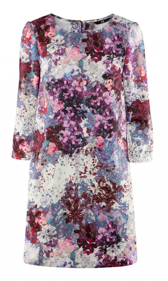 H&M Floral Satin Print Dress, £17.99
