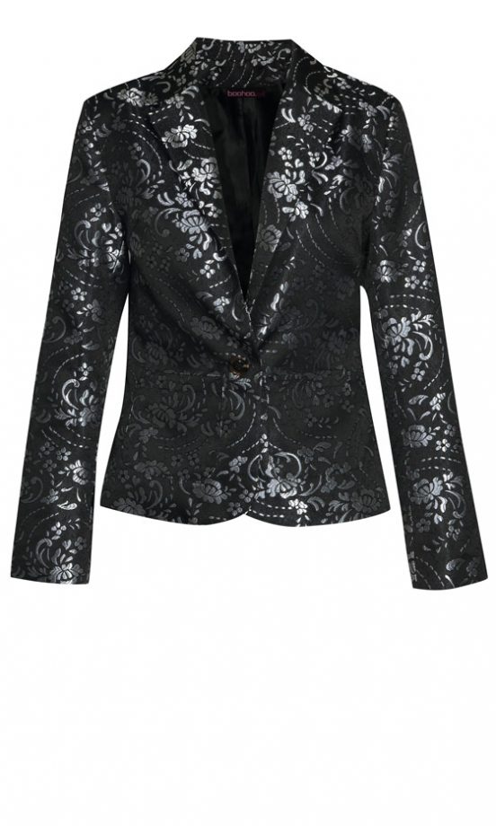Boohoo Boutique Katherine Black And Silver Embroided Blazer, £30