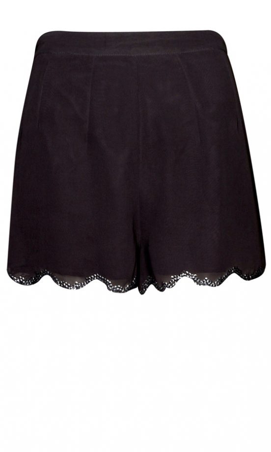 Boohoo Boutique Lizzie Poly Scalloped Hem Beaded Short, £15.