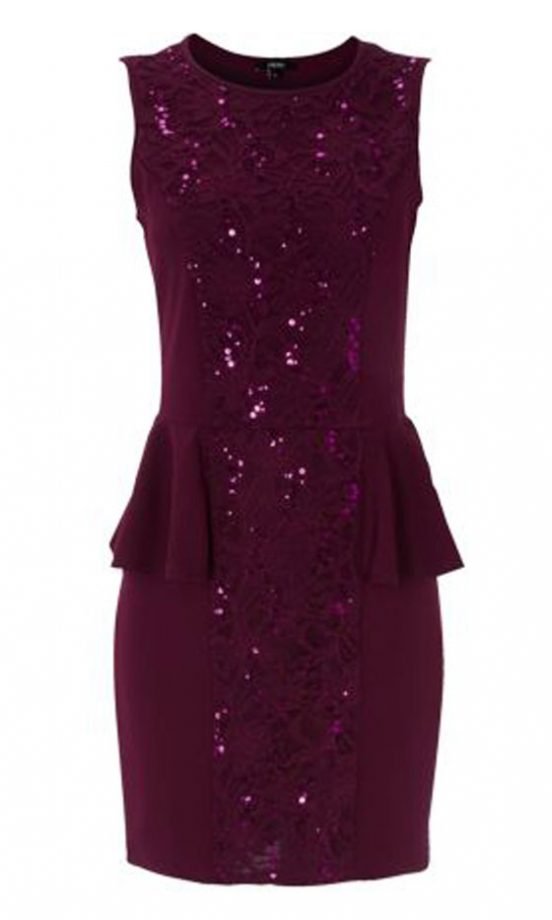 Matalan Purple Sequin Peplum Dress, £18