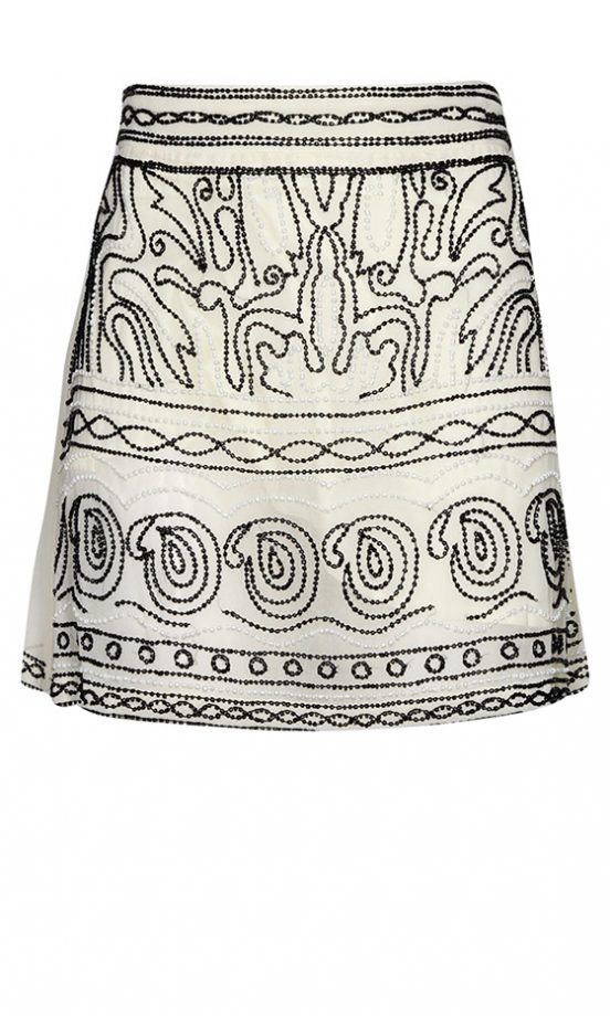 Boohoo Boutique Natasha Beaded Paisley Design Mini Skirt, £30