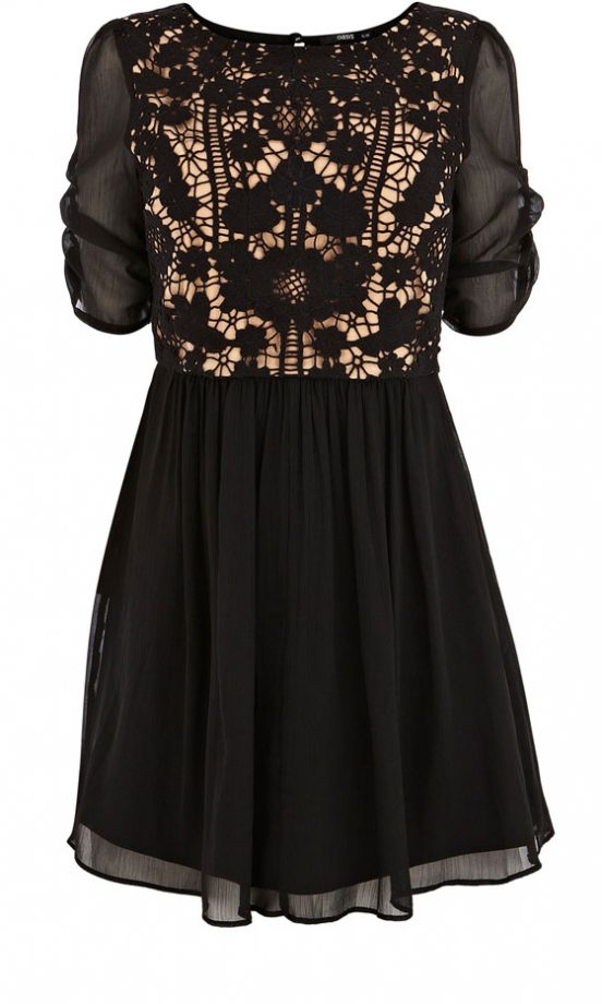 Oasis Lace Chiffon Skater Dress, £60