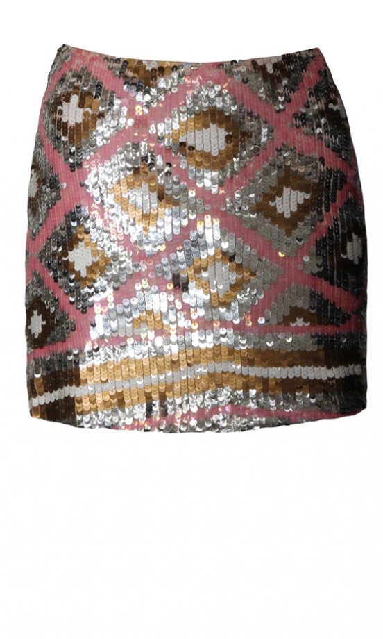 Boohoo Boutique Sadie Ikat Sequin Jersey Mini Skirt, £25