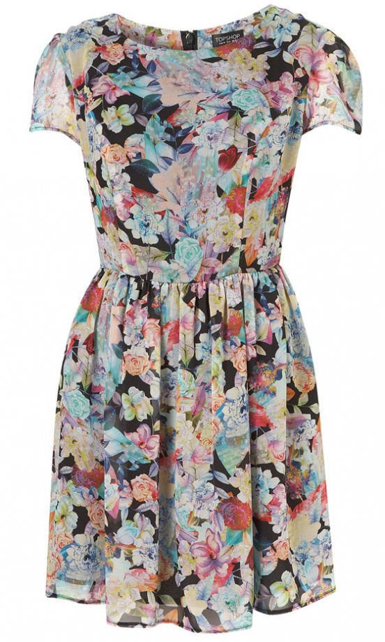 Topshop Floral Chiffon Dress, £46