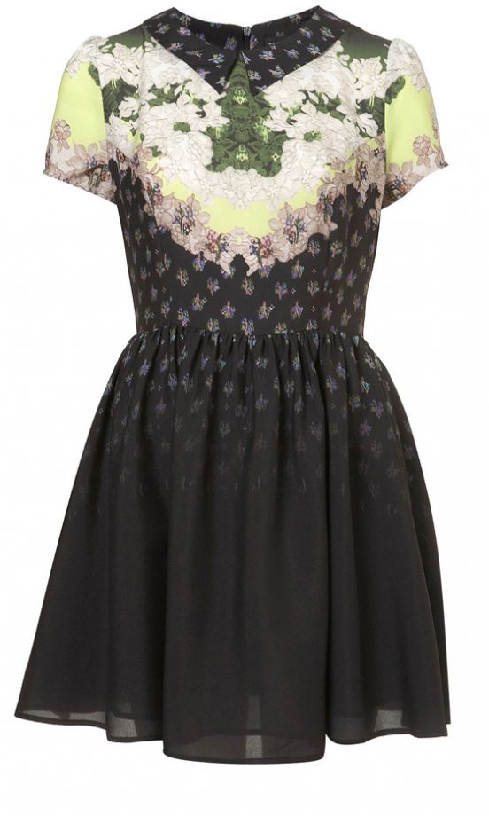 Topshop Neon Lace Print Flippy Dress, £45