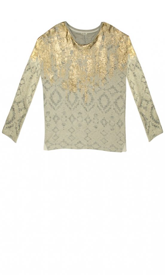 Zara AW12 Aztec Print Metallic Top