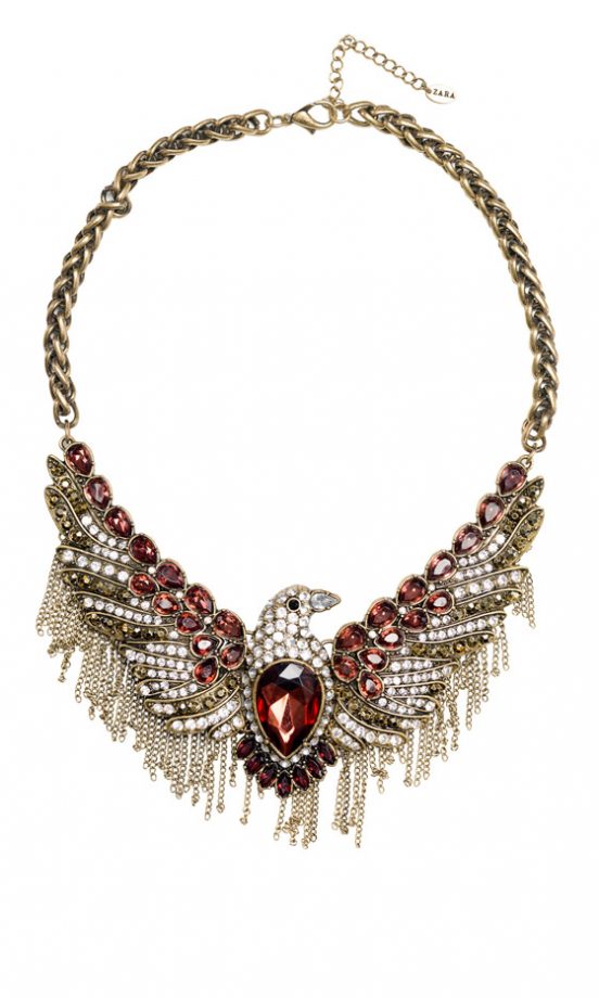 Zara AW12 Jewelled Eagle Necklace