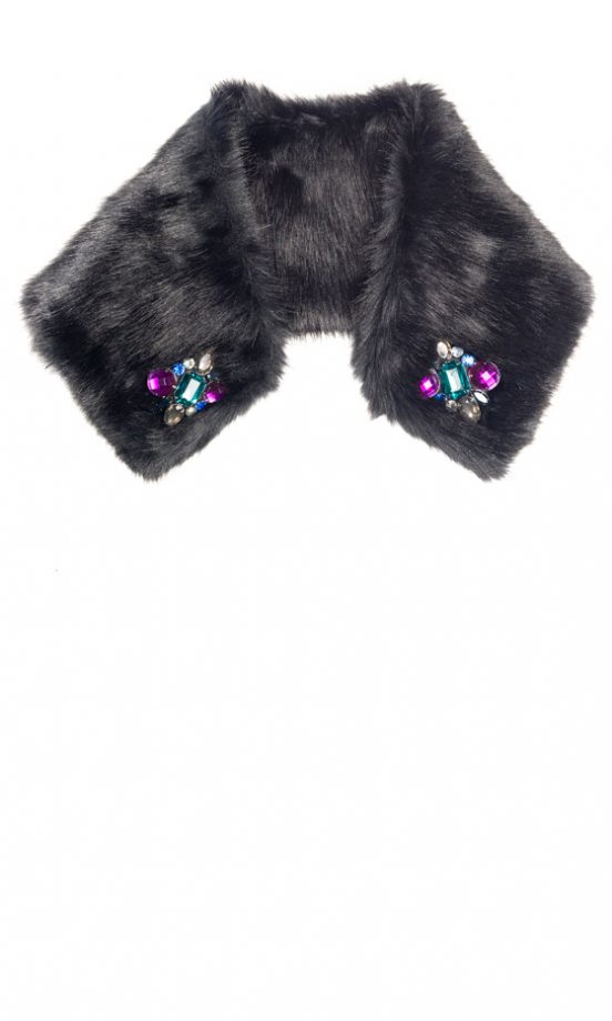 Zara AW12 Embellished Faux Fur Wrap