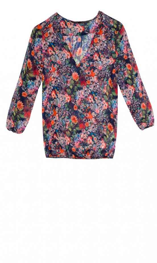 Zara AW12 Dark Floral Blouse