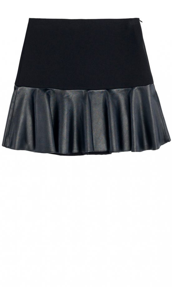 Zara AW12 Leather Panel Mini Skirt