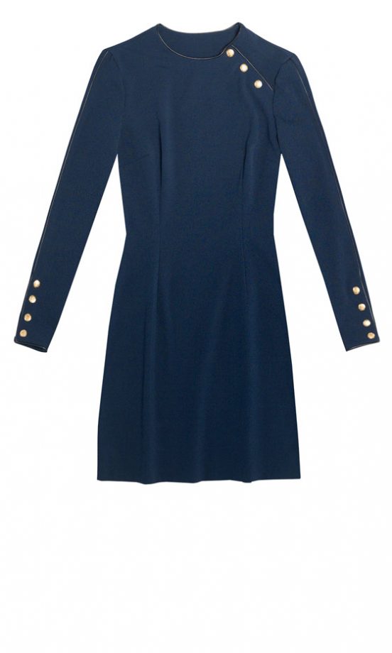 Zara AW12 Blue Button Detail Dress