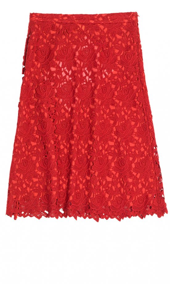 Zara AW12 Red Lace Skirt