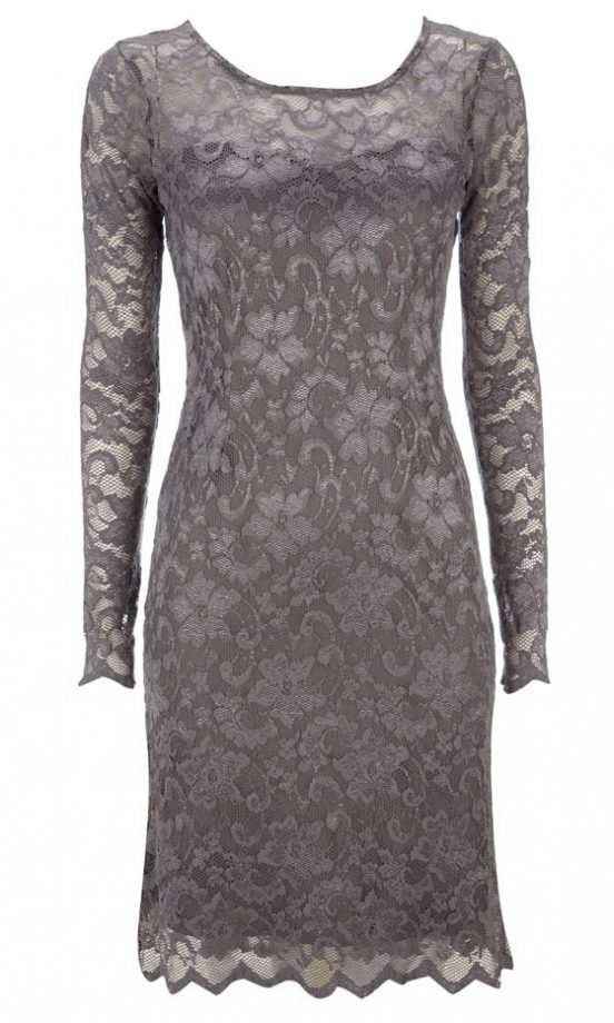 Wallis Grey All Over Lace Dress, £42.75