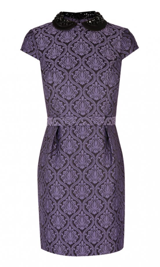 Warehouse Beaded Collar Jacquard Dress, £70
