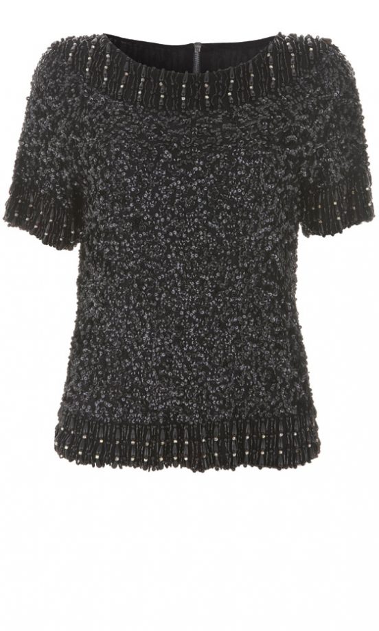 Topshop AW12 Black Beaded Top, £50