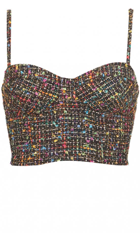 Topshop AW12 Rainbow Tweed Bralet Top