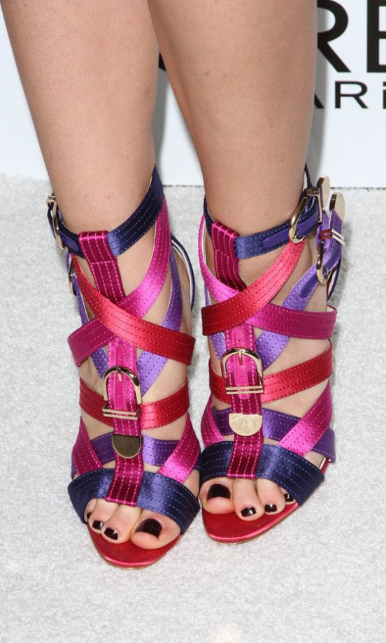 Jayma May's Strappy Heels At The Women In Hollywood Party, 2012