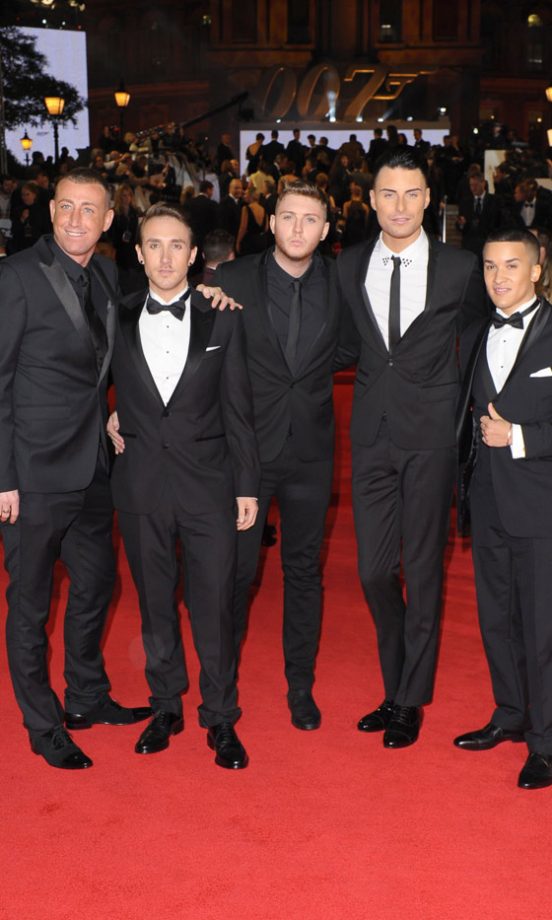 X Factor Contestants Christopher Maloney, Kye Sones, James Arthur, Rylan Clarke And Jahmene Douglas At The London Film Premiere Of Skyfall, 2012