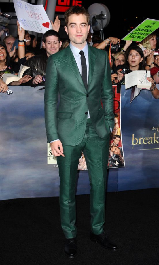 Robert Pattinson In Gucci At The LA Premiere Of The Twilight Saga: Breaking Dawn Part 2, 2012