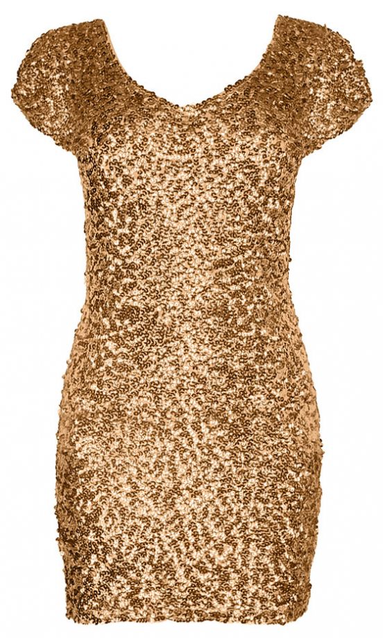 Fashion Union Gold Sequin Dress, £30