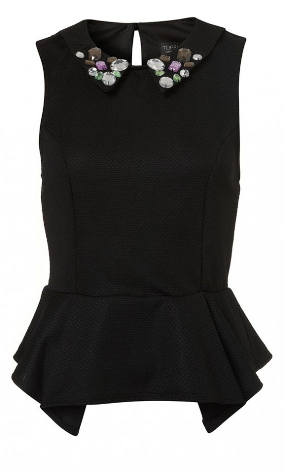 Topshop Gem Collar Peplum Top, £30