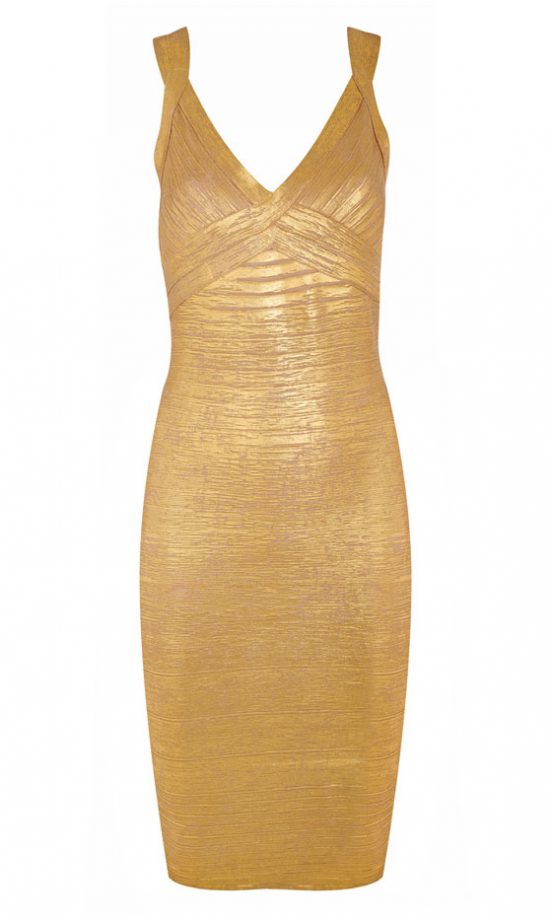 Dorothy Perkins Kardashian Kollection Gold Cross Over Dress, £50